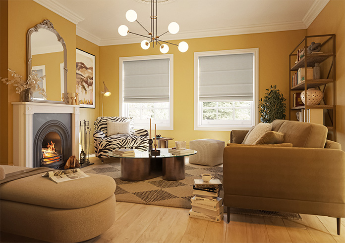 Atina (Blackout), Orange Splash - Roman Blind - Image 6